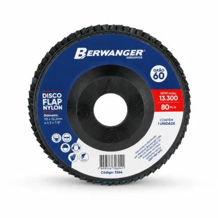 Lixa Flap 115 x 22 mm Base Nylon Reta Berwanger - 40