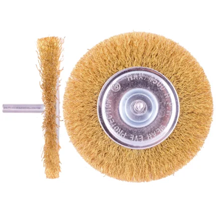 Escova Circular aço Latonado com Haste 100 x 6 mm