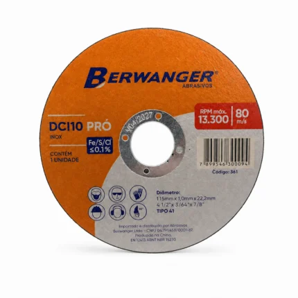 Disco de Corte DCI10 PRO 115 x 1,0 x 22 mm Berwanger