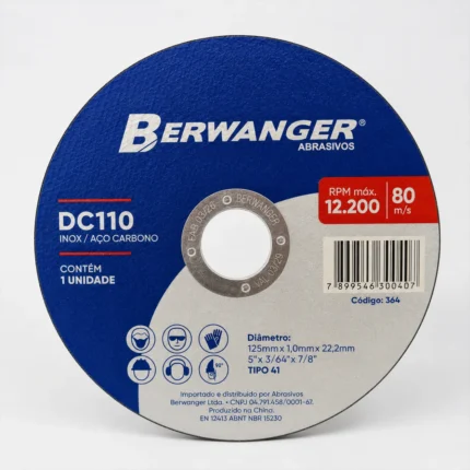Disco de Corte DCI10 125 x 1,0 x 22 mm Berwanger