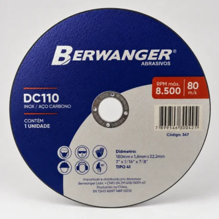 Disco de Corte DCI10 180 x 1,6 x 22 mm Berwanger