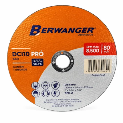 Disco de Corte DCI10 PRO 180 x 1,6 x 22 mm Berwanger