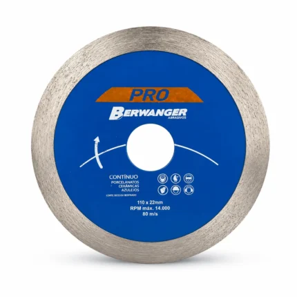 Disco Diamantado Contínuo 110 x 22 mm para Cerâmica e Porcelanato